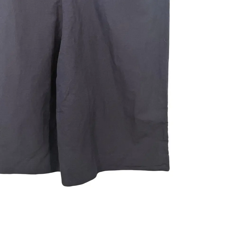 COS Womens Sz 2 Navy Cotton Blend Sleeveless V-Neck Zip Front Wide Leg Jumpsuit